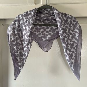 Vintage Cotton Horse Print Scarf Kerchief